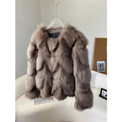 Luxusní kožich pravá liška zimní bunda (Barva (varianta) 5, Velikost 2XL)