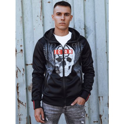 Pánská mikina na zip s kapucí BX5837 (Velikost M, Barva Černá)