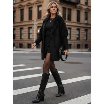 Dámský kabát alpaka RITA II  NY0669 (Velikost ONE SIZE, Barva Černá)