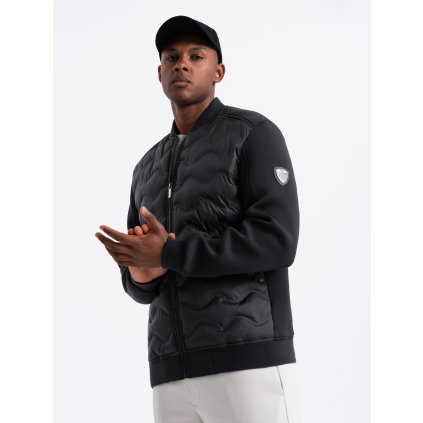 Pánská prošívaná bomber bunda - V1 - ESPIR (Velikost S, Barva Černá)