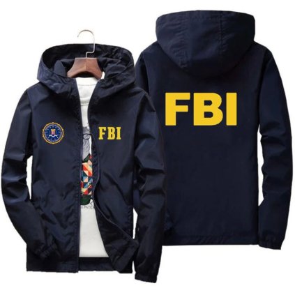 Pánská outdoorová bunda s nápisem FBI