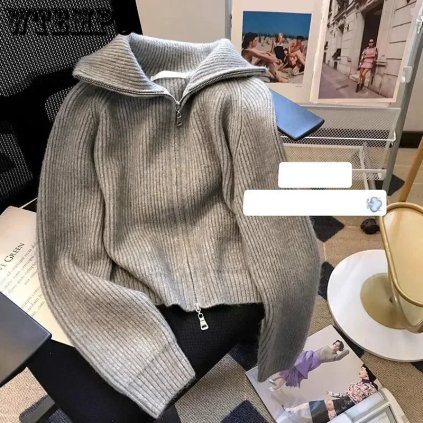 Žebrovaný cardigan na zip