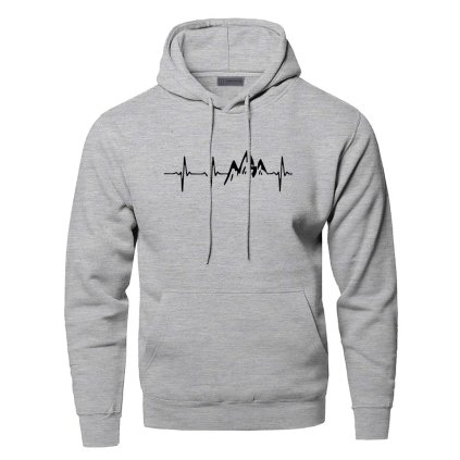Unisex mikina hory Mountain Heartbeat (Barva Červená, Velikost 5XL)