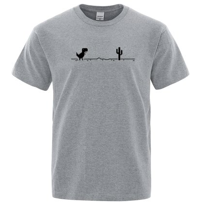 Unisex bavlněné tričko s potiskem Dinosaur Cactus (Barva Zelená, Velikost XL)