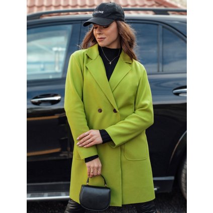 Dámský kabát oversize LINNORE hladký dlouhý NY0702 (Velikost ONE SIZE, Barva Světle zelená)