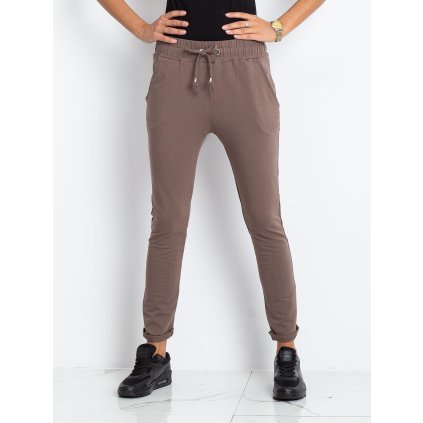 Dámské teplákové kalhoty RV-DR-3698.08X (Velikost XS, Barva Hnědá)