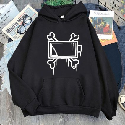 Unisex mikina s kapucí a potiskem MURDER DRONES (Barva (varianta) F59-white, Velikost 3XL)