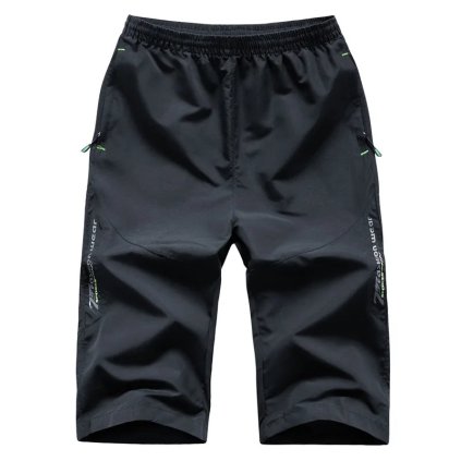 Pánské sportovní kraťasy rychleschnoucí s kapsami na zip (Barva Šedá, Velikost 4XL)
