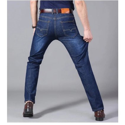 Elastické pánské džíny rovné a baggy s prošíváním (Barva (varianta) A09 Light Blue, Velikost 36)