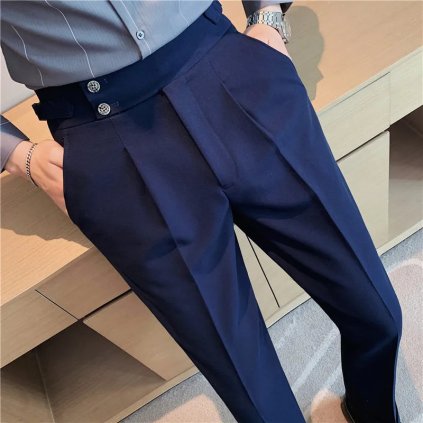Elegantní pánské kalhoty High-waist business (Barva Černá, Velikost 29)