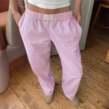 Elastické dámské tepláky s gumou cotton