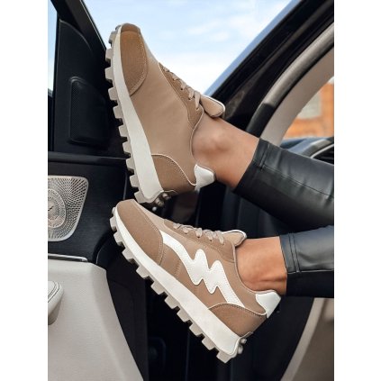 Dámské tenisky SNEAKAIR na masivní podrážce ZY0566 (Velikost 38, Barva Khaki)