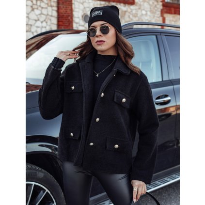 Dámský kabát oversize CLASSIVO krátký NY0696 (Velikost ONE SIZE, Barva Černá)