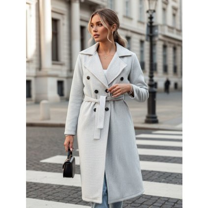 Dámský kabát  NY0713 (Velikost ONE SIZE, Barva Světle šedá)