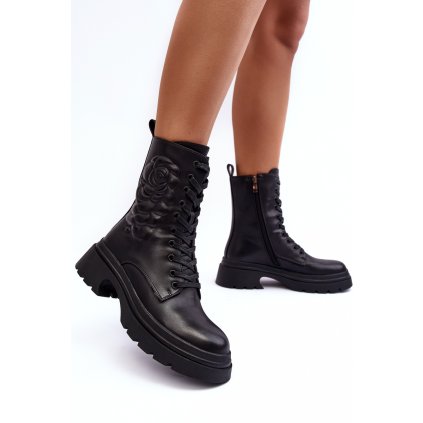 Ocieplané Kožené Workery Botky SBarski MR870-25 (Velikost 41, Barva Černá)