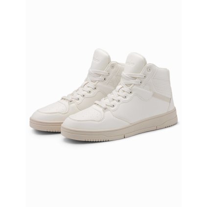 Zateplené pánské vysoké tenisky (Velikost 40, Barva Bílá)