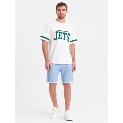 Pánské látkové šortky LOOSE FIT - V1 - ESPIR (Velikost 2XL, Barva Světle modrá)