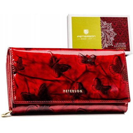 Velká, horizontální dámská kožená peněženka