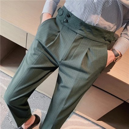 Pánské společenské kalhoty British Style (Barva (varianta) Green A07, Velikost 36)