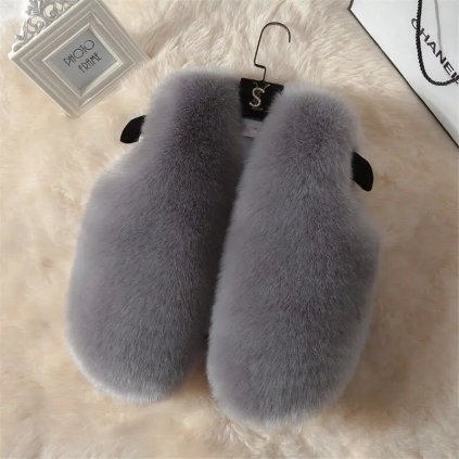 Dívčí kožešinová vesta (Barva (varianta) gray long fur, Velikost 4T)