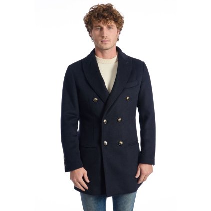 Pánský kabát CMO1 NAL Roberto Pepe Luxury (Barva Modrá, Velikost 46)