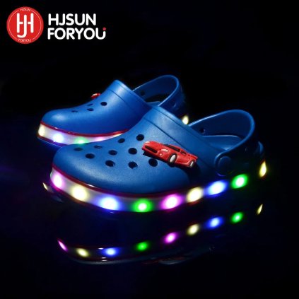 Dětské crocsy s světlíky (Barva Modrá, Velikost 33)
