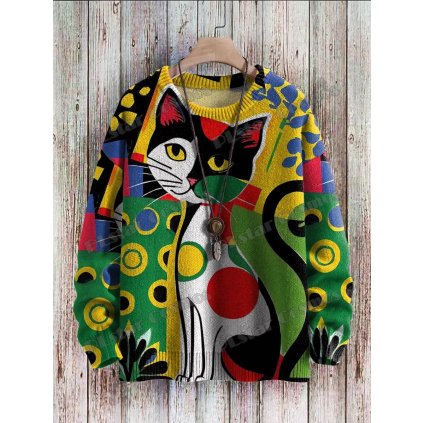 Svetr s potiskem 3D Cute Cat CS416