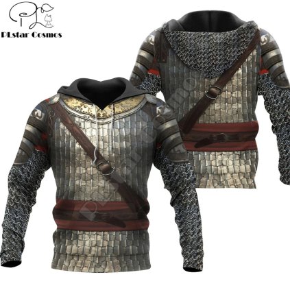 Mikina s potiskem rytíř zbroj knight 3D CS369 (Barva (varianta) Svetr, Velikost 3XL)