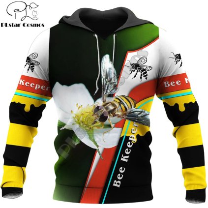 Mikina s potiskem 3D včely bees CS371 (Barva (varianta) Barva, Velikost 3XL)