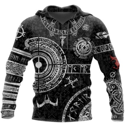 Mikina s potiskem 3D Mjolnir Odin Tattoo CS373 (Barva (varianta) Barva, Velikost XL)