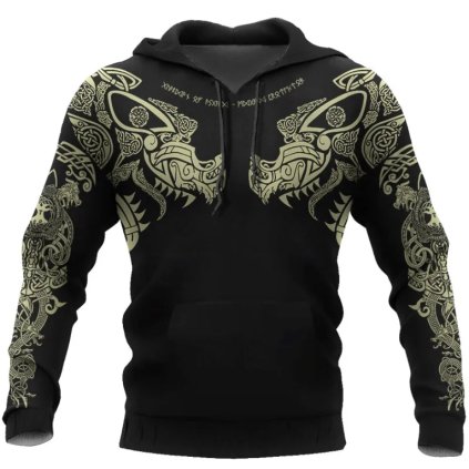 Mikina s potiskem 3D Fenrir Wolf CS385 (Barva (varianta) Barva, Velikost 7XL)