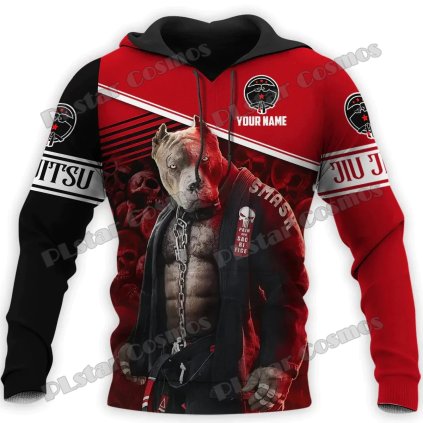 Mikina s potiskem pes Pitbull 3D CS388 (Barva (varianta) Svetr, Velikost 3XL)