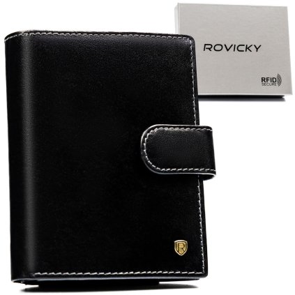 Klasická pánská peněženka na karty s RFID (Barva Černá)