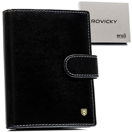 kožená pánská peněženka s RFID - Rovicky (Barva Černá)