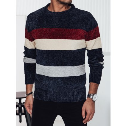 Pánský svetr s pruhy  WX2240 (Velikost M, Barva Černá)