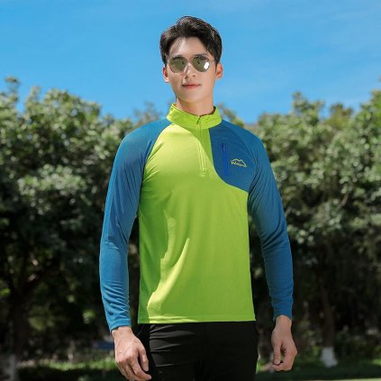 Pánské trekové tričko outdoor prodyšné a rychleschnoucí (Barva Modrá, Velikost L)