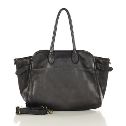 Taška shopper kabelka z italské pravé kůže (Barva Černá)