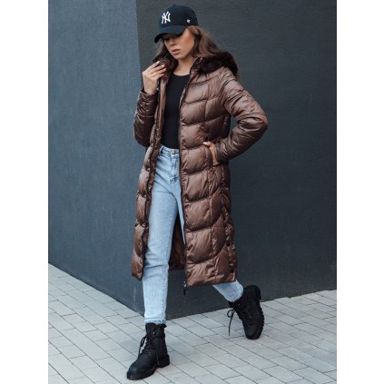 prošívaná Dámská bunda CRYSTAL TY4488 (Velikost XL, Barva Světle hnědá)