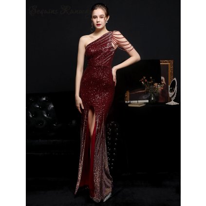 Sexy svatební šaty maxi Sequins SQ1102 (Barva Zelená, Velikost 2XL)