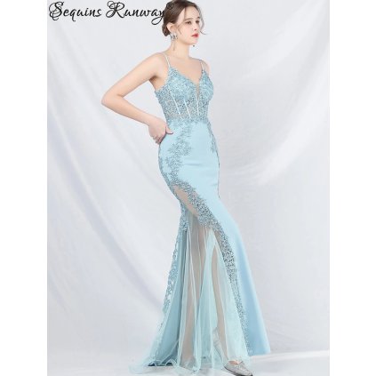 Sexy dlouhé šaty na společnost Sequins SQ1167