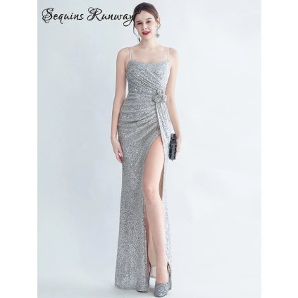 Sexy dlouhé šaty na společnost Sequins SQ1174