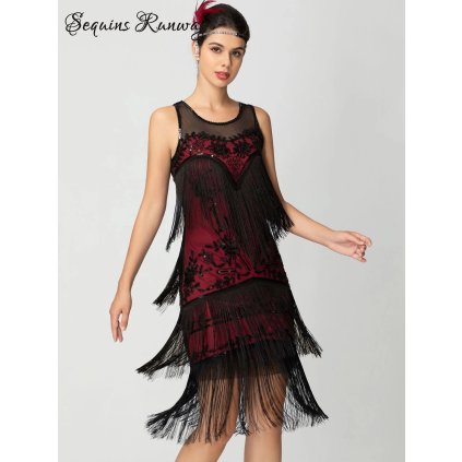 Večerní midi šaty Sequins SQ176 (Barva (varianta) FD-QA067Black Gold, Velikost L)