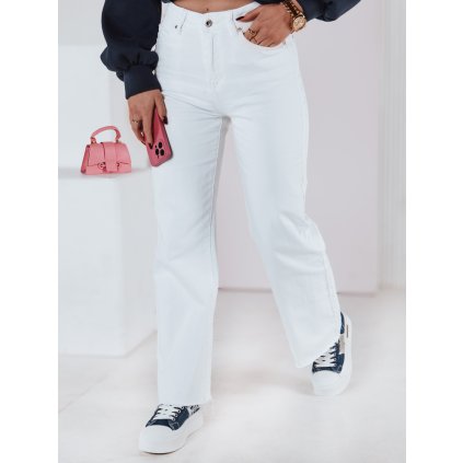 Dámské džíny wide leg LUXEFLOW UY2365 (Velikost S, Barva Bílá)