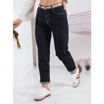 Dámské džíny mom fit STRAIGHTY UY2390 (Velikost S, Barva Tmavě modrá)