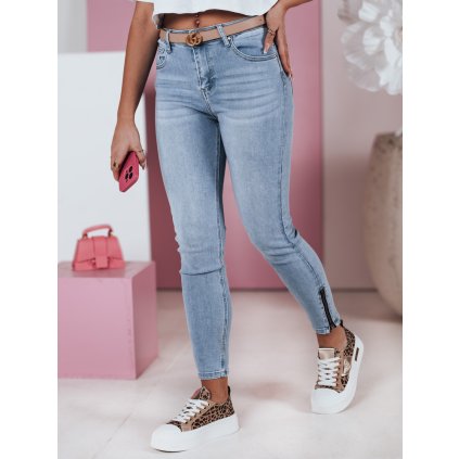 Dámské džíny skinny średni stan ZIPSTYLE UY2392 (Velikost S, Barva Světle hnědá)