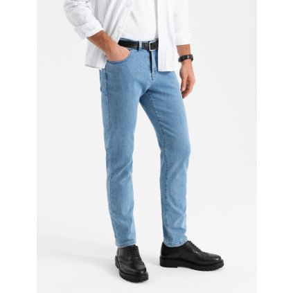 Klasické pánské SLIM FIT džíny s elastanem V2 OM-PADP-0216 (Velikost S, Barva Světle modrá)