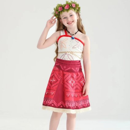 Dívčí šaty kostým Moana (Barva (varianta) Barva 6, Velikost 7-8T)