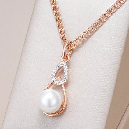 Luxusní náhrdelník s kameny pozlacený 14K zlatem KI754 (Barva (Varianta) H2128)