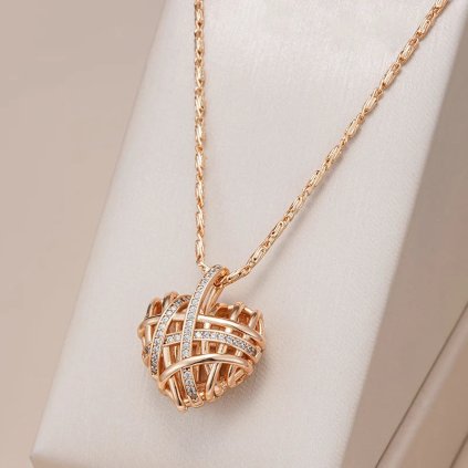 Luxusní náhrdelník s kameny pozlacený 14K zlatem KI763 (Barva (Varianta) H1263)