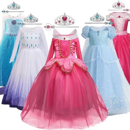 Dívčí šaty kostým princezny Disney (Barva (varianta) Pouze šaty, Velikost 3-4T)